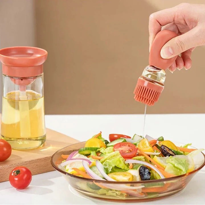 2-in-1 Oil Dispenser Bottle with Silicone Brush