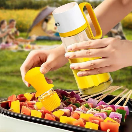 2-in-1 Oil Dispenser Bottle with Silicone Brush